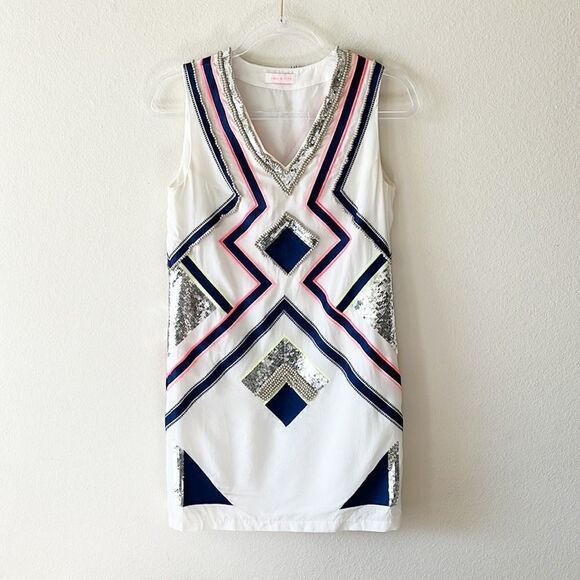 Sass and Bide 100% Silk Embroidered Beaded Sequin Shift Dress - Picture 1 of 15